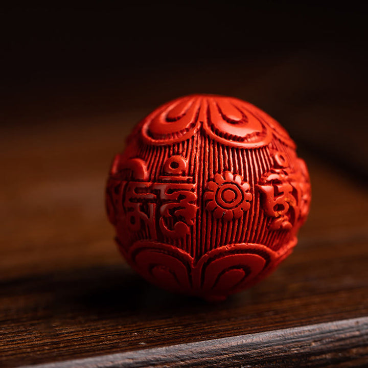 Buddha Stones, Tibet, Om Mani Padme Hum, PiXiu, Kupfermünze, kleines Blatt, rotes Sandelholz, Zinnober, Schutz-Schlüsselanhänger