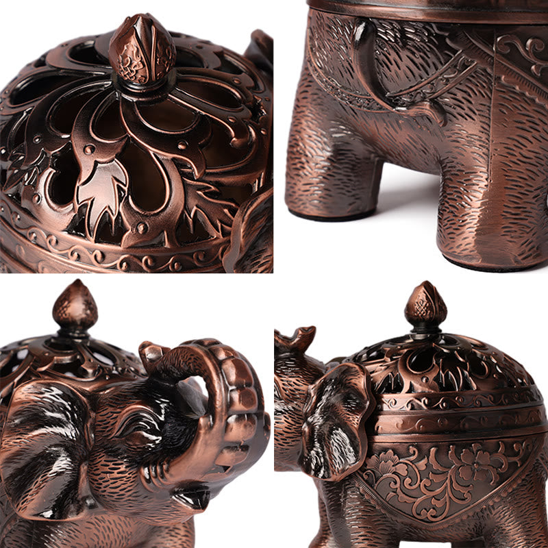 Räucherstäbchenhalter aus Legierung mit Buddha Stonesn, Elefant, Heimdekoration, Räuchergefäß