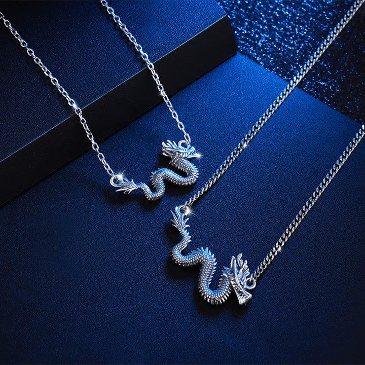 ❗❗❗Ein Blitzverkauf – Buddha Stones 925 Sterling Silber Jahr des Drachen Glücksverheißender Drache Schutzketten-Halskettenanhänger