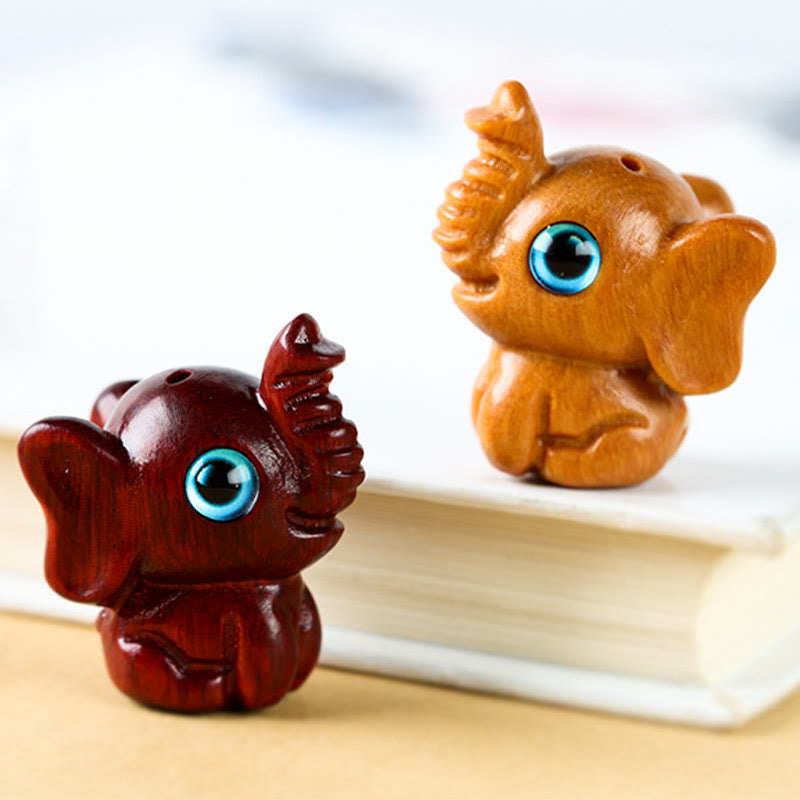 Buddha Stones, Sandelholz, kleines Blatt, rotes Sandelholz, grünes Sandelholz, glücklicher Mini-Elefant, geschnitzte Schutzdekoration