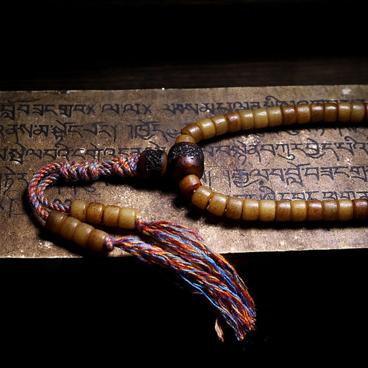 Tibet 108 Mala Perlen Yak Knochen Bernstein Balance Armband