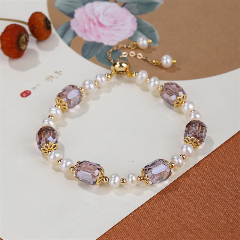 Buddha Stones Natürliches Amethyst-Perlen-Friedensheilungskettenarmband