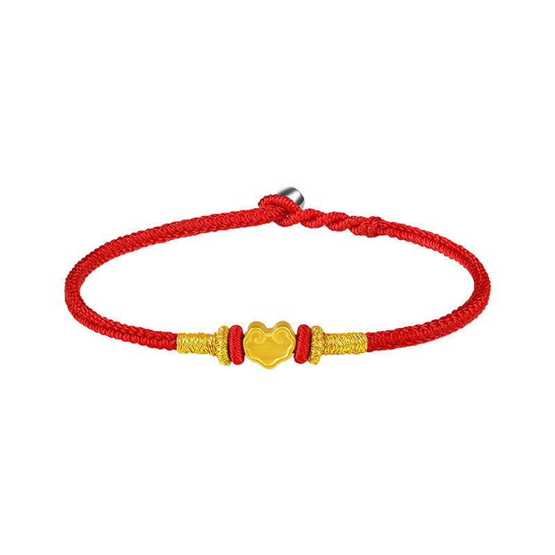 Buddha Stones wünscht Ihnen alles Gute. 999 Gold Lock Of Good Wishes Schutz Kinder Kind Eltern Handgefertigtes Armband