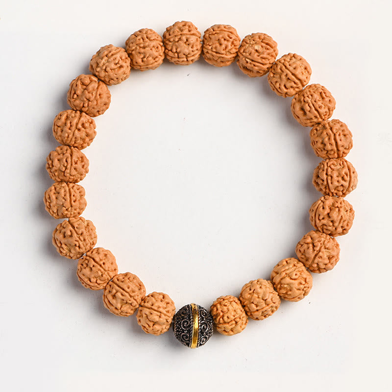 Armband mit Buddha Stonesn, Tibet, Rudraksha, Bodhi, Samen, Reichtum, Glücksverheißung