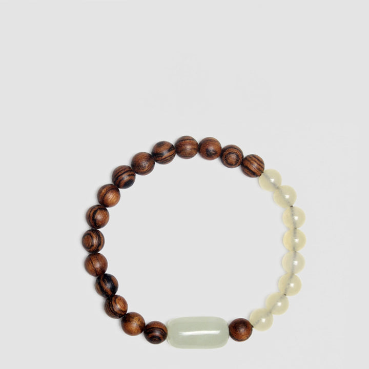 Buddha Stones Jade Sandelholz Glück Fülle Armband