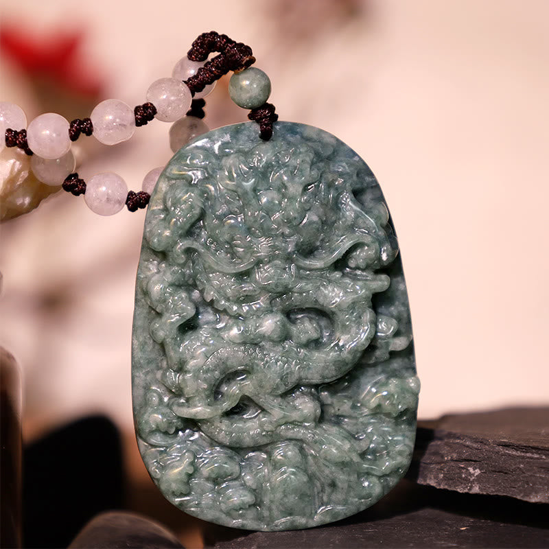 Buddha Stones Power Lucky Dragon Anhänger Rote Schnur Armband Schutzpaket