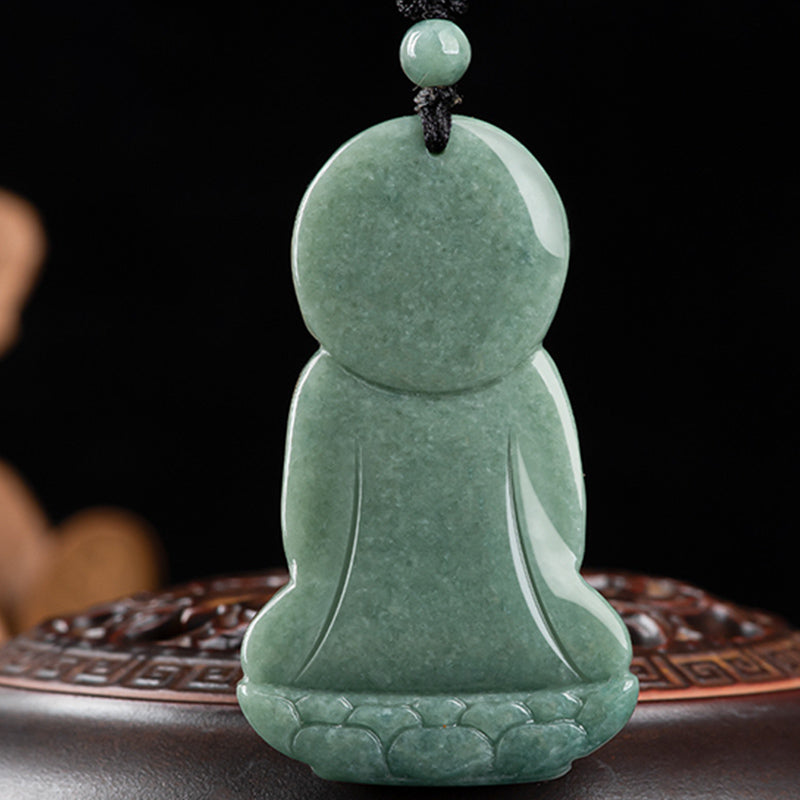 Buddha Stones Amitabha Buddha Jade Amulett Mitgefühl String Halskette