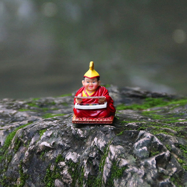 Buddha Stones, handbemalt, tibetische Lama-Figuren, geschnitzt, kreative Dekoration für Zuhause, Büro, Auto