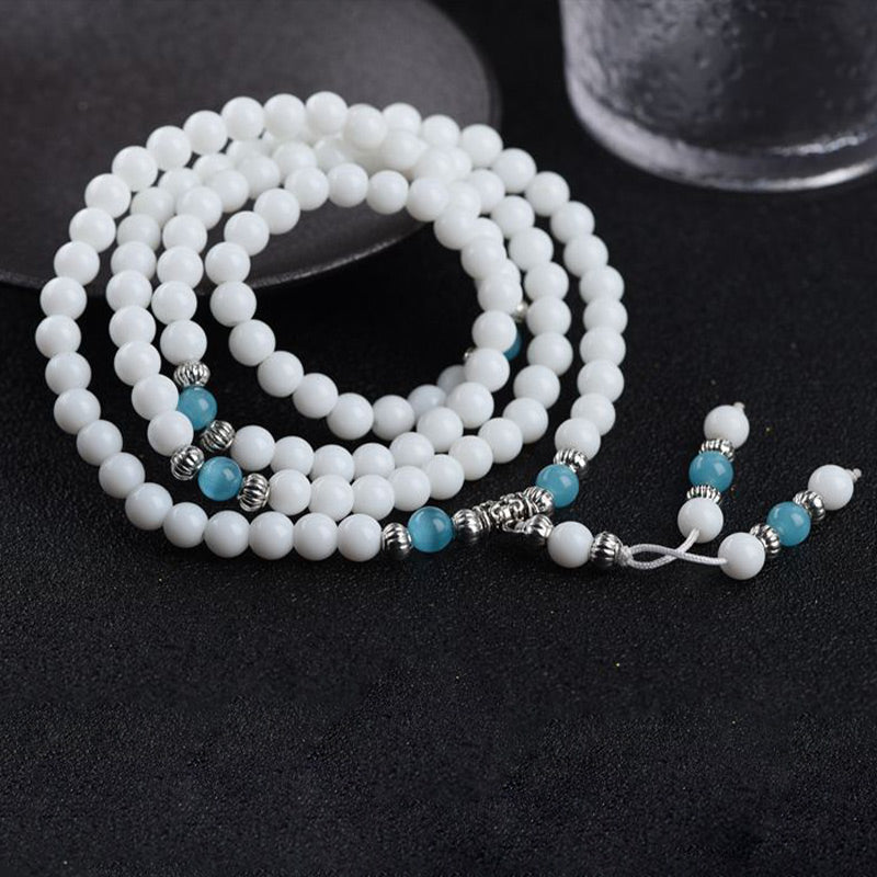 Tibetisches Tridacna-Stein-Harmony-Mala-Armband