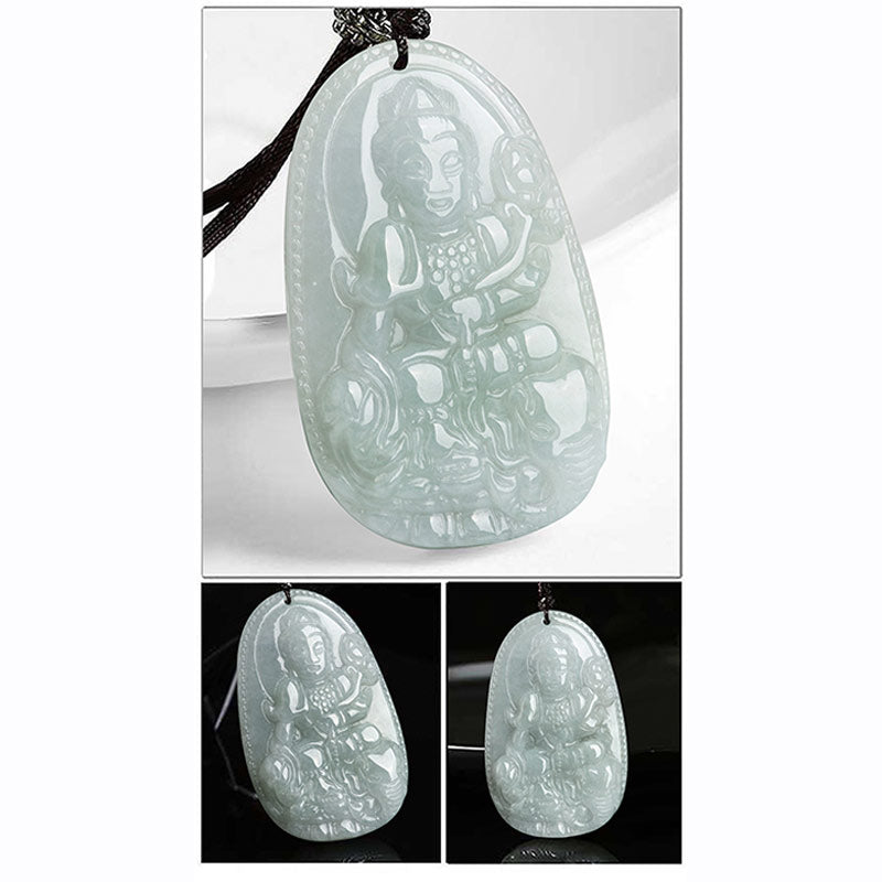 Buddha Stones Chinesisches Sternzeichen Natal Buddha Jade Reichtum Wohlstand Halskette Anhänger