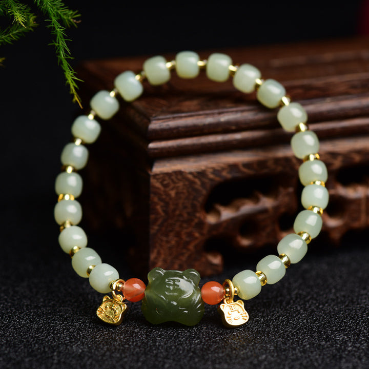 Chinesisches Sternzeichen Glücksbringer-Jade-Überfluss-Armband