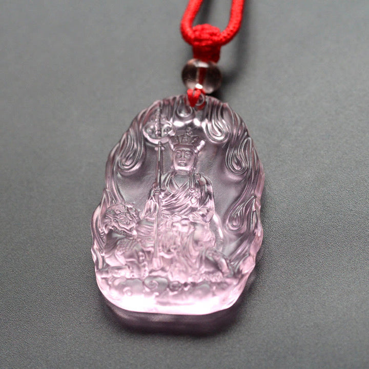 Buddha Stones Ksitigarbha Buddha Liuli Kristall Serenity Amulett Halskette Anhänger