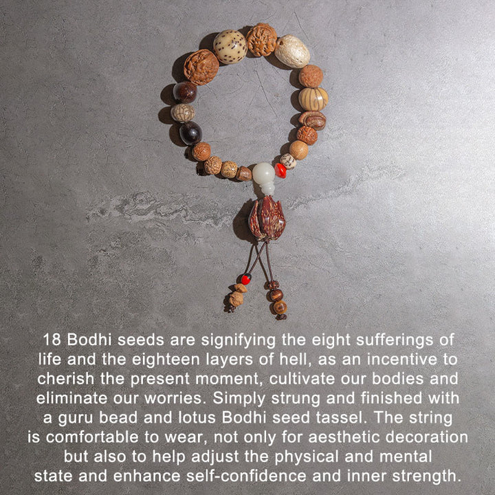 Buddha Stones 108 Mala Perlen Bodhi Samen Glück Reichtum Armband Handgelenk Mala