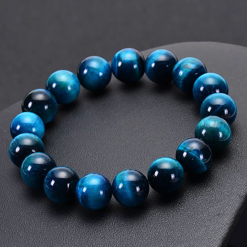 Buddha Stones Blaues Tiger-Augenschutz-Armband