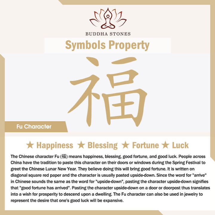 Buddha Stones Armband aus 925er-Sterlingsilber, Bambus-Jade, Glückskatze, Fu-Charakter, Glücksfülle
