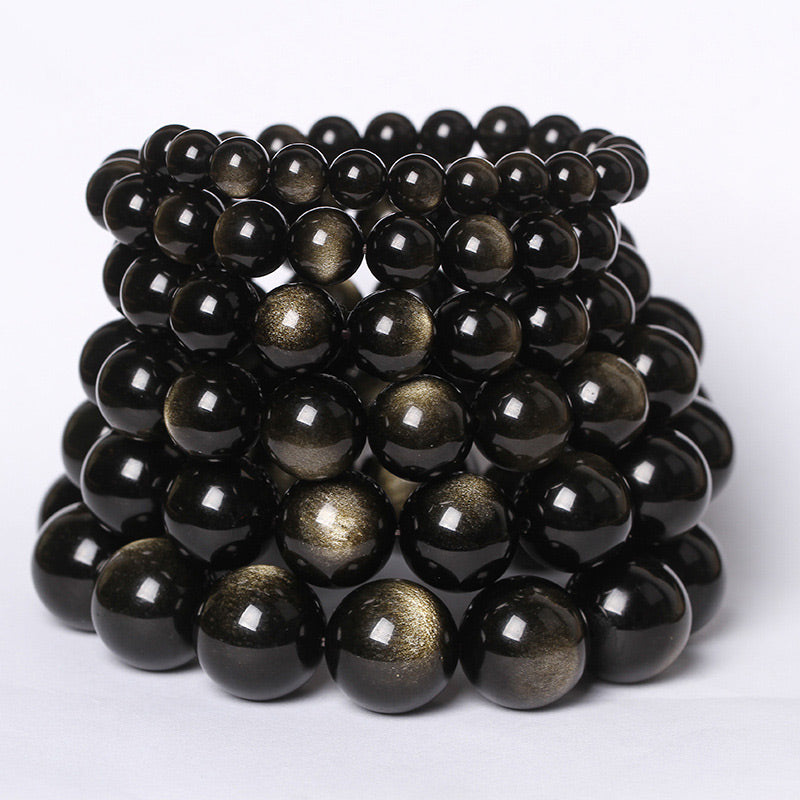 Buddha Stones Tibetisches Obsidian-Reinigungsarmband