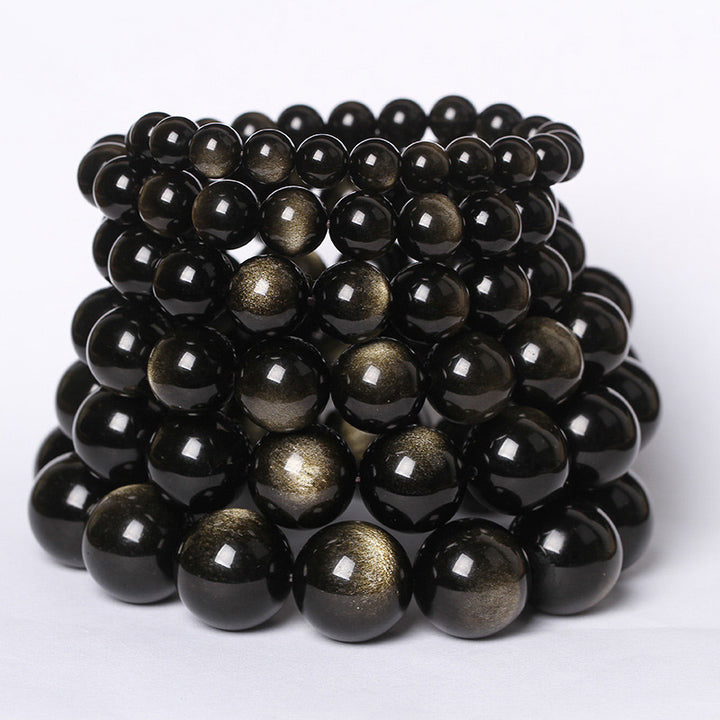 Buddha Stones Tibetisches Obsidian-Reinigungsarmband