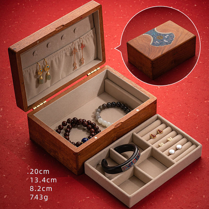 Antike Blumenblatt handgemachte Palisander Schmuck Aufbewahrungsbox Holz Geschenk Organizer Box