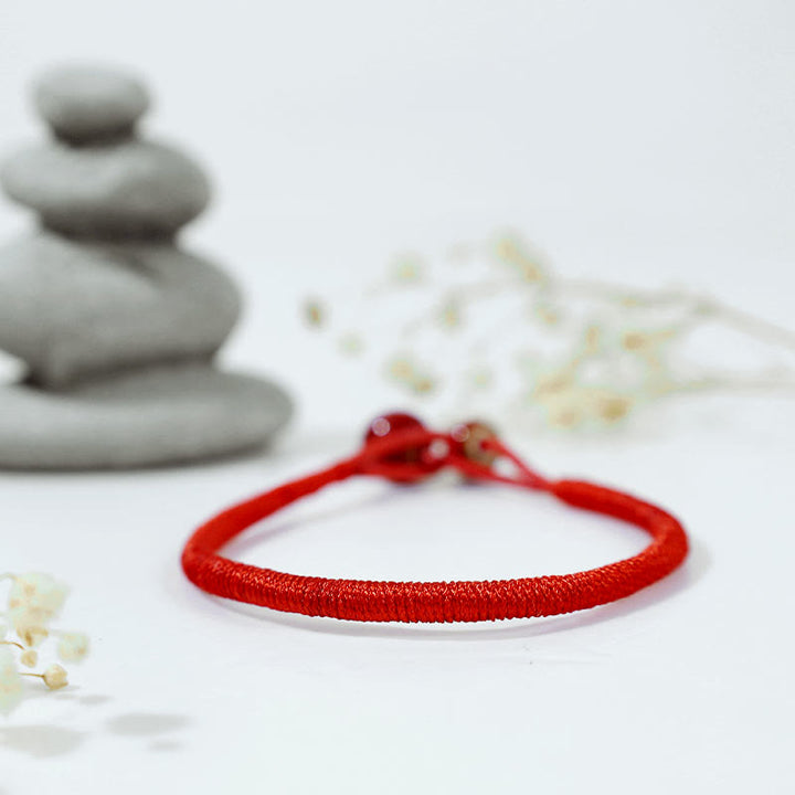 Buddha Stones FengShui Lucky Red String Keramikarmband