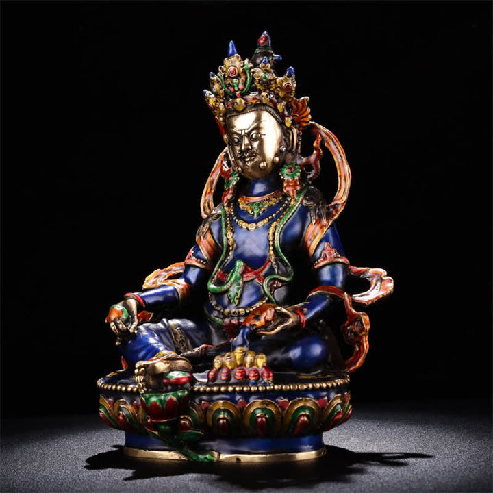 Gelbe Jambhala Bodhisattva Figur Serenity Kupfer Statue Heimdekoration