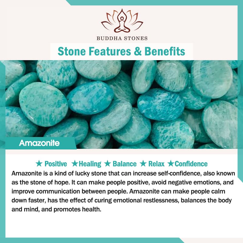 Buddha Stones Natürliches Amazonit-Heilungs-Lotus-Mala-Armband
