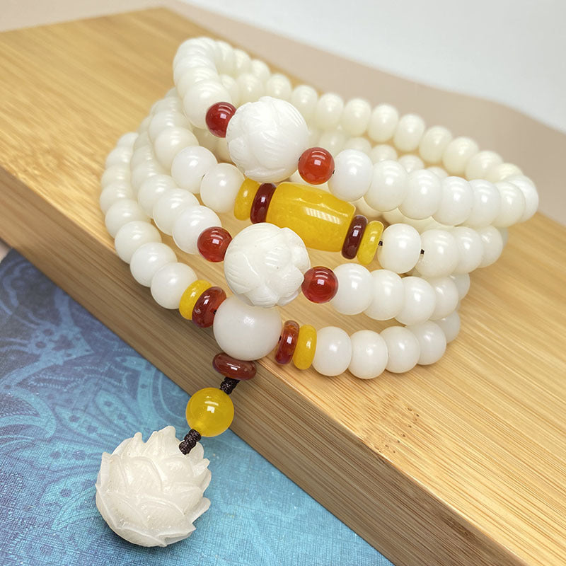 Lotus Bodhi Seed Mala 108 Perlen Schutzarmband