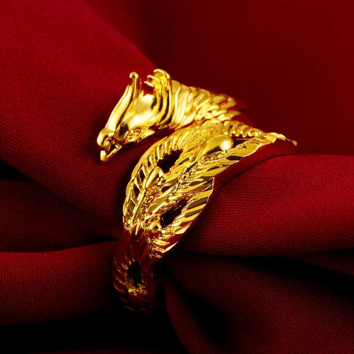 Lucky Dragon Phoenix Protection Energy Verstellbarer Ring