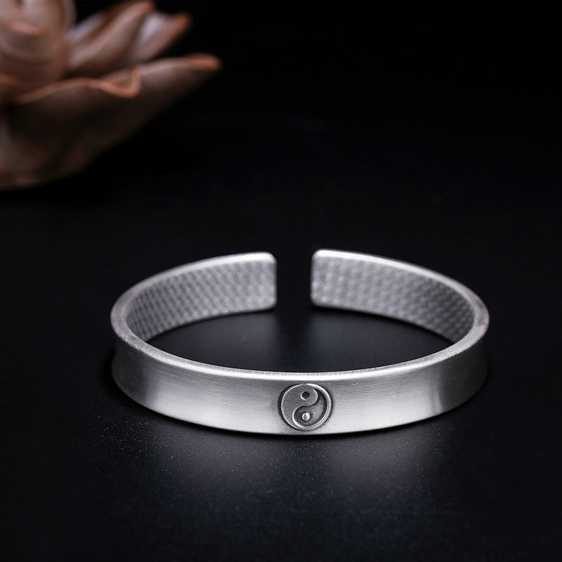 Armband mit Buddha Stonesn, 999er-Sterlingsilber, Yin-Yang-glücksverheißende Wolken, Gleichgewicht, Harmonie