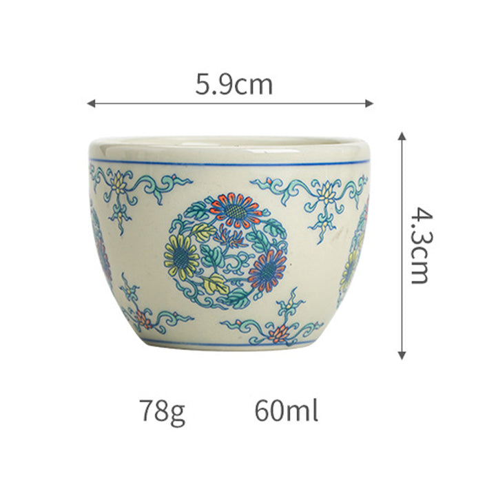 Buddha Stones Koi Fisch Arowana Pfingstrose Sonnenblume Keramik Teetasse Kung Fu Teetasse 60 ml