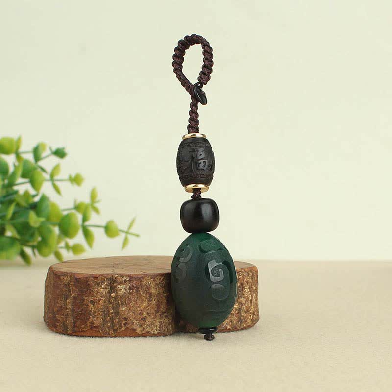 Buddha Stones Red Agate Green Agate Confidence Calm Schlüsselanhänger