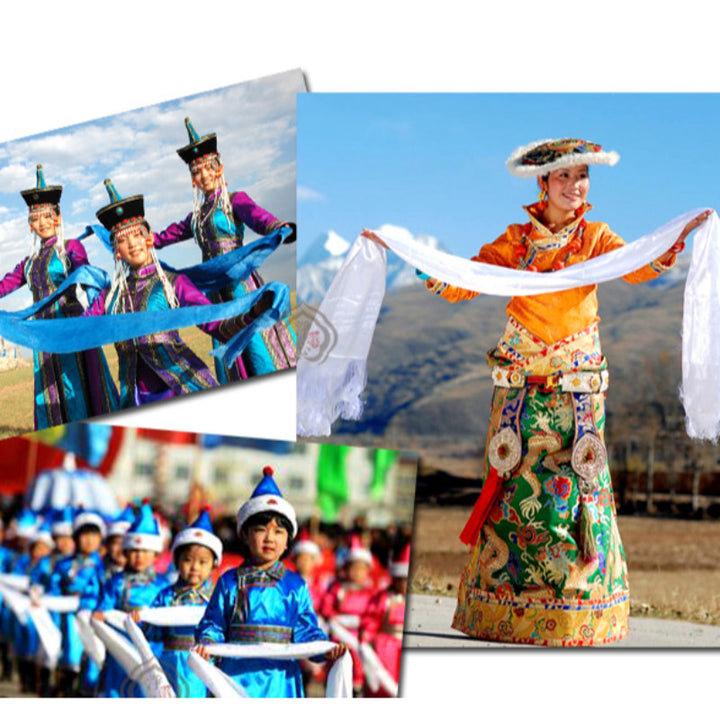 Tibetischer Segen, verheißungsvolle Khata-Dekoration in 5 Farben