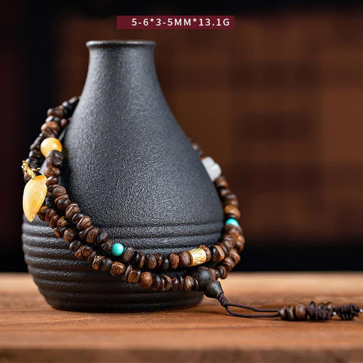 Buddha Stones 108 Mala Perlen 925 Sterling Silber Brunei Agarwood Red Achat PiXiu Hetian Jade Peace Strength Armband