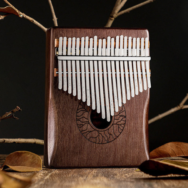 Buddha Stones Kalimba 17/21 Tasten Daumenklavier, Lotus-Design, tragbares Fingerklavier