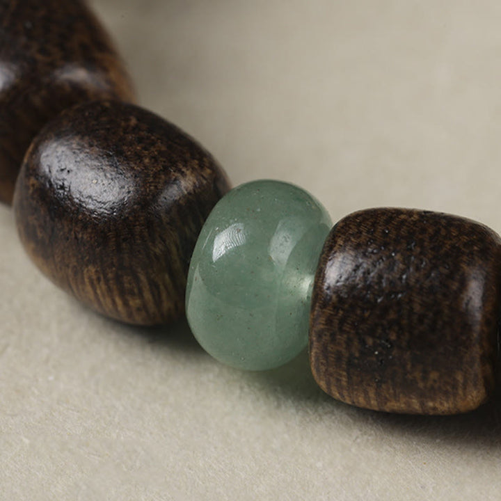 Armband mit Buddha Stonesn, Agarholz, Kupfermünze, verheißungsvolle Wolke, Ruhe