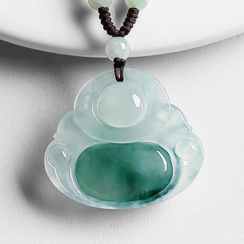 Buddha Cyan Jade Glück Halskette Anhänger