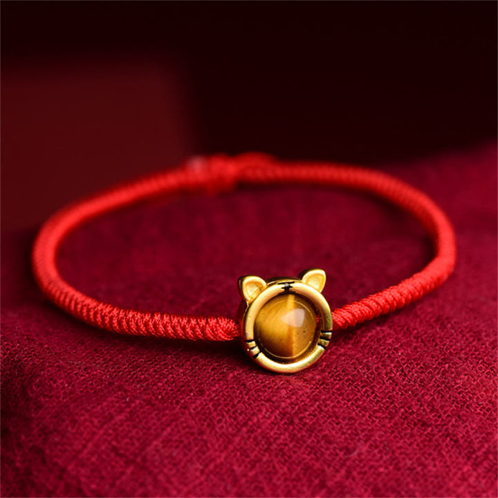 Buddha Stones, Tigerauge, chinesisches Sternzeichen, Tiger-Schutz, handgefertigtes Seilarmband