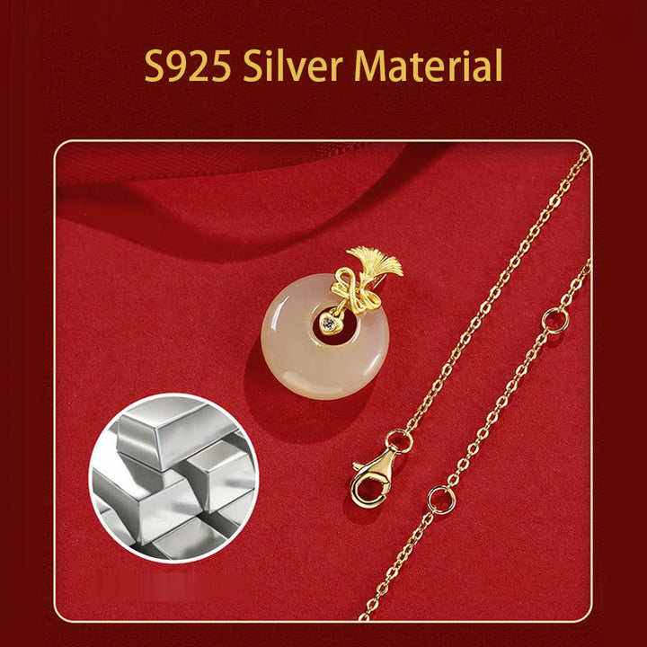 Buddha Stones Halsketten-Anhänger aus 925er-Sterlingsilber, natürlicher Hetian-Jade, Nelke, Blume, Wohlstand