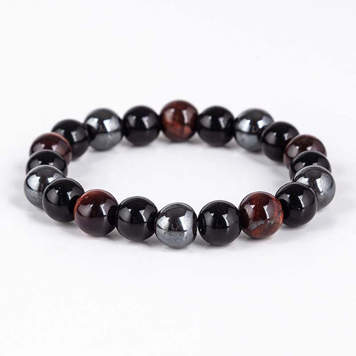 Buddha Stones Tibetisches Tigerauge-Armband-Halsketten-Set