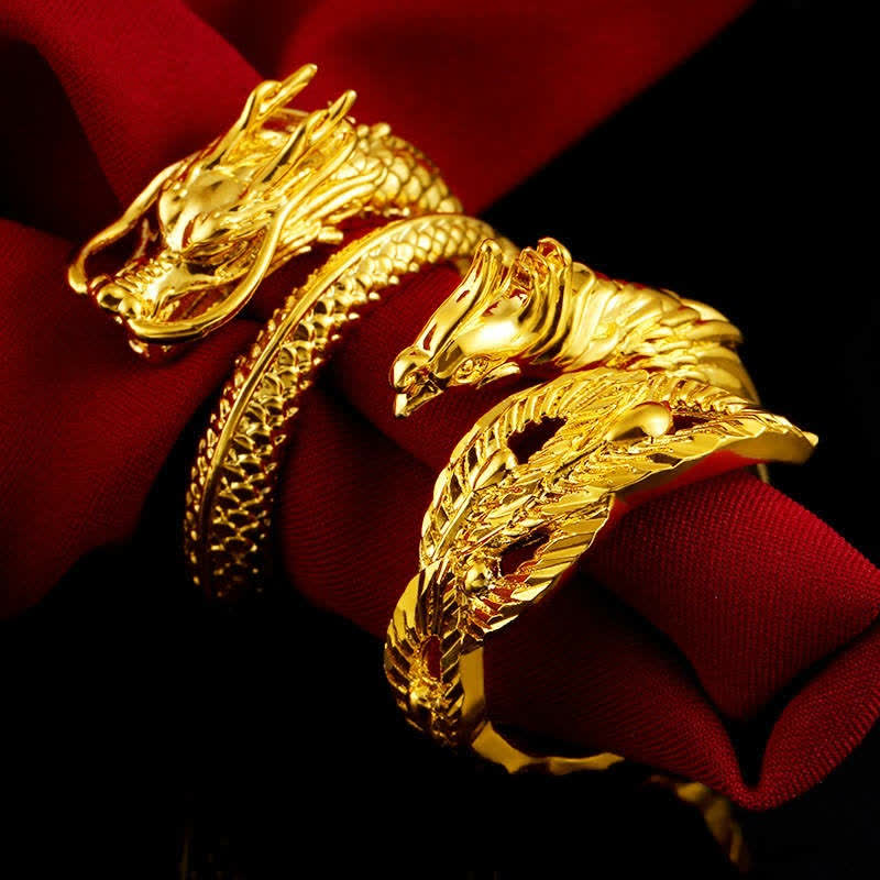 Lucky Dragon Phoenix Protection Energy Verstellbarer Ring