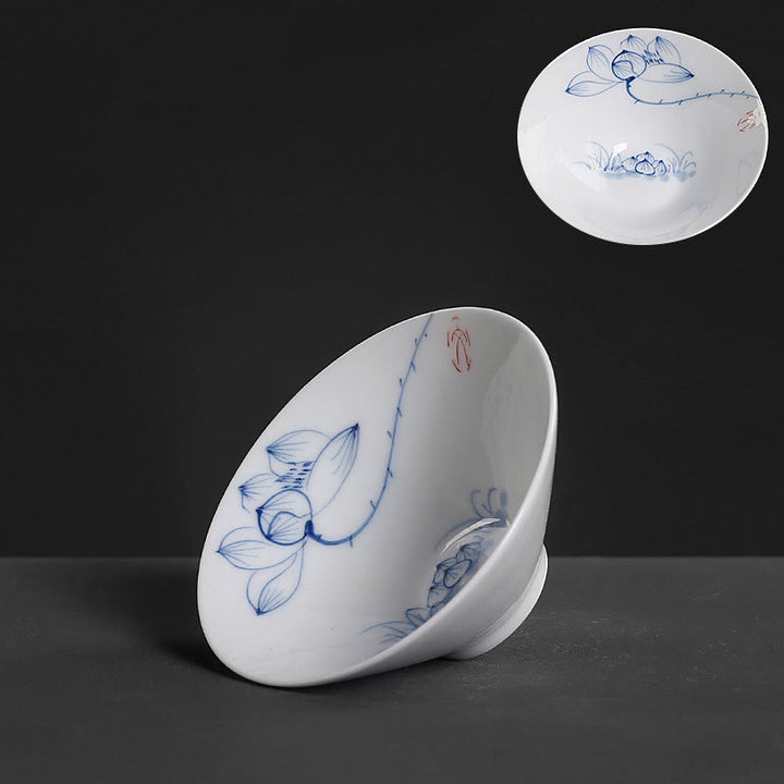 Buddha Stones Vintage Pflaume Orchidee Bambus Chrysantheme Lotus Koi Fisch Keramik Teetasse Kung Fu Teetassen