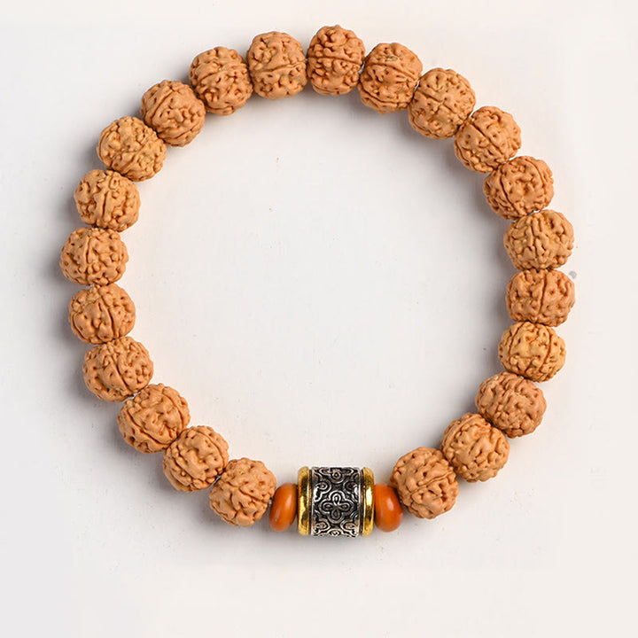 Armband mit Buddha Stonesn, Tibet, Rudraksha, Bodhi, Samen, Reichtum, Glücksverheißung