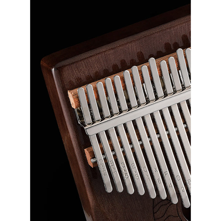 Buddha Stones Kalimba 17/21 Tasten Daumenklavier, Lotus-Design, tragbares Fingerklavier