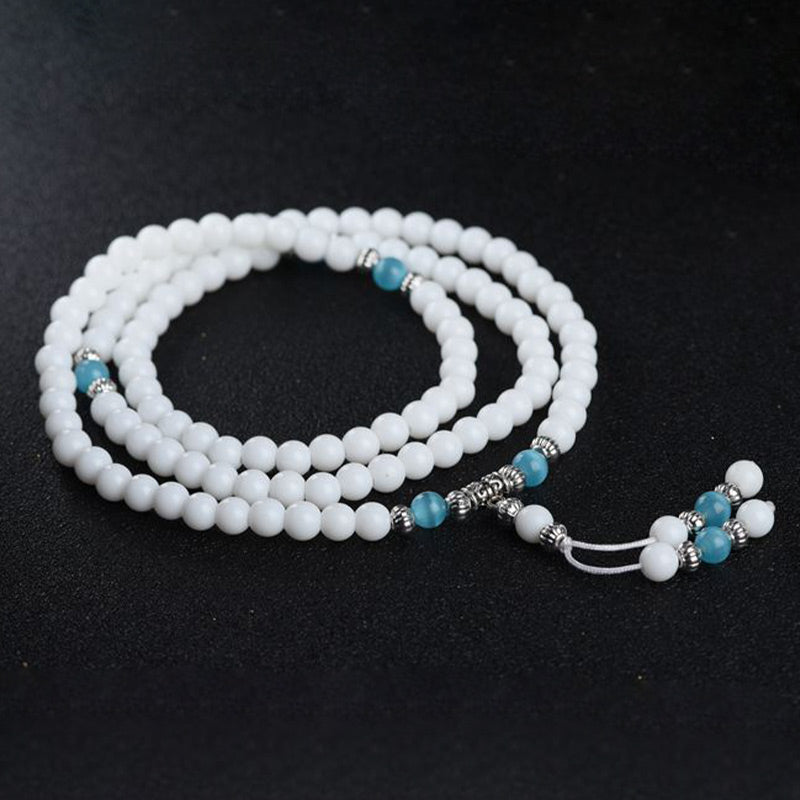 Tibetisches Tridacna-Stein-Harmony-Mala-Armband