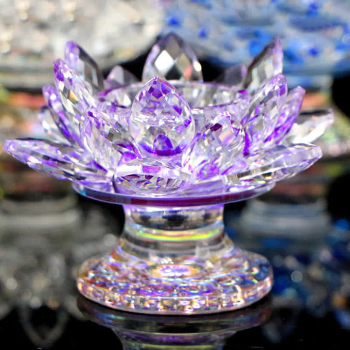 Lotusblüten-Kristall-Kerzenhalter für Zuhause und Büro als Dekoration