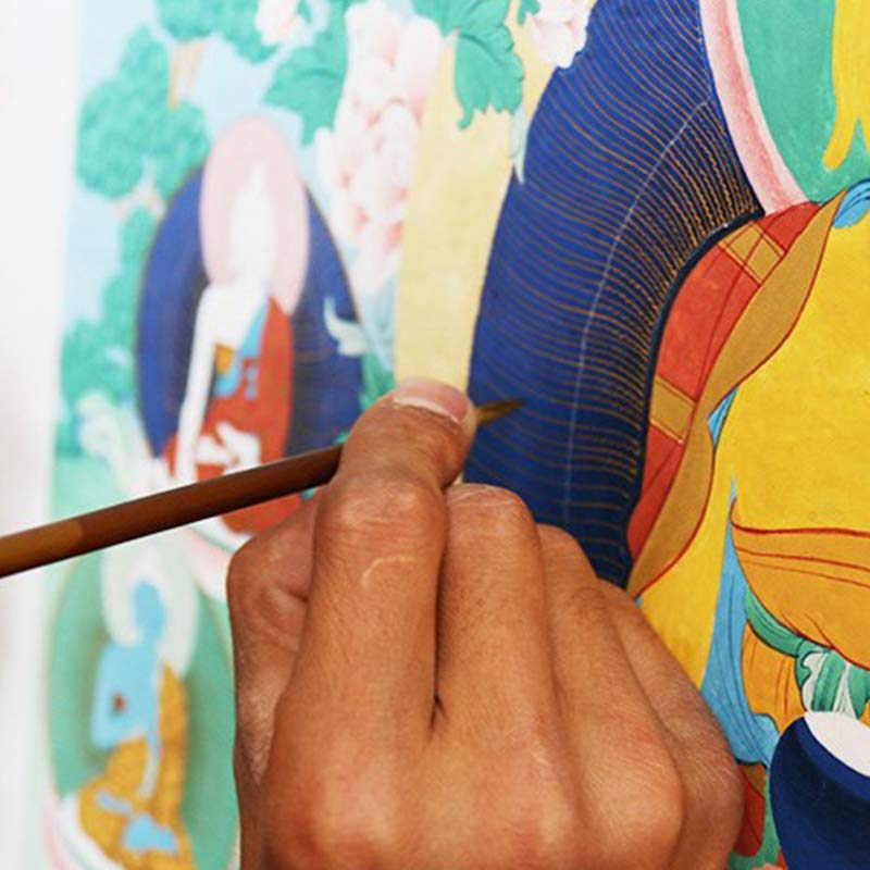 Buddha Stones, tibetisches Thangka-Gemälde, Segen, handgefertigte Dekoration