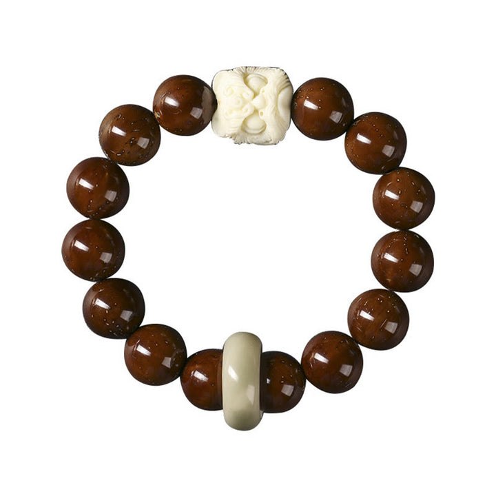 Armband mit Buddha Stonesn, lila Bodhi-Samen, tanzender Löwe, Weisheit