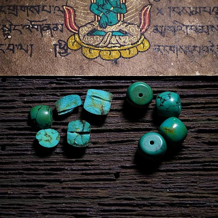 Buddha Stones Tibetisches Yak-Knochen-Dzi-Perlen-Armband, Türkis, hält böse Geister fern