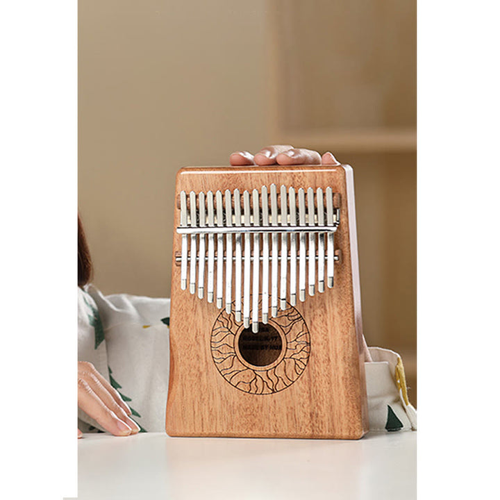 Buddha Stones Kalimba 17/21 Tasten Daumenklavier, Lotus-Design, tragbares Fingerklavier