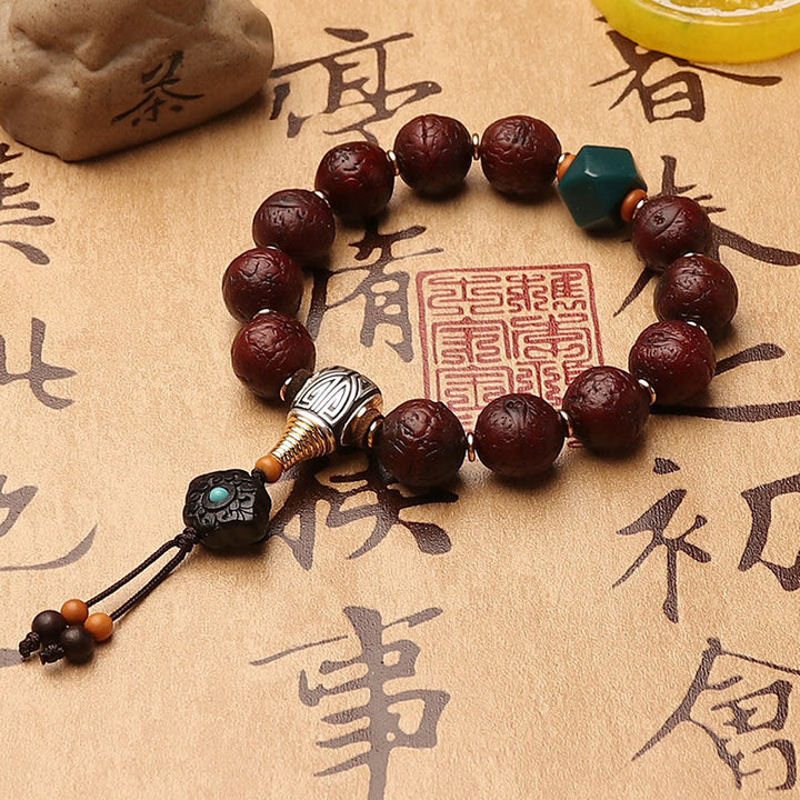 Tibetische Bodhi-Samen-Achat-Perle, Glück, Reichtum, Quaste, Charm-Handgelenk-Mala