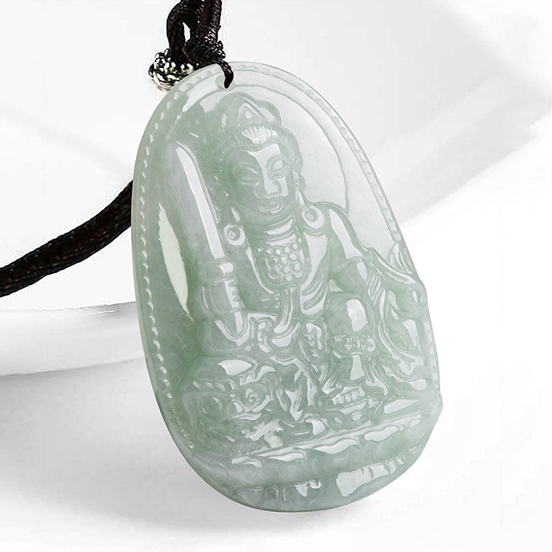 Buddha Stones Chinesisches Sternzeichen Natal Buddha Jade Reichtum Wohlstand Halskette Anhänger